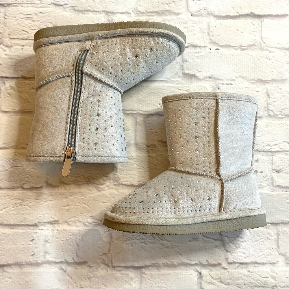 Eva and Zoe Boots Lil Comfy Gems Silver Toddler Size 8